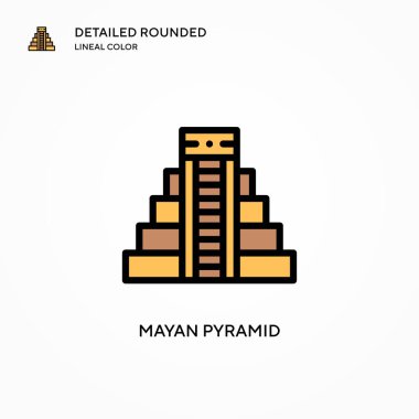 Maya piramit vektör simgesi. Modern vektör illüstrasyon kavramları. Düzenlemesi ve kişiselleştirmesi kolay.