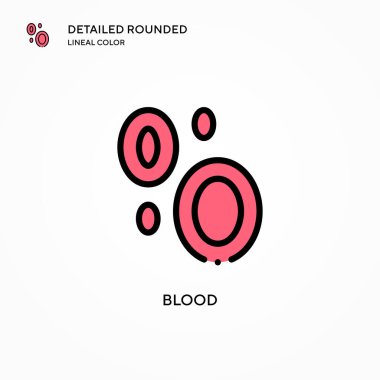 Kan vektör ikonu. Modern vektör illüstrasyon kavramları. Düzenlemesi ve kişiselleştirmesi kolay.