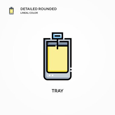 Tepsi vektör simgesi. Modern vektör illüstrasyon kavramları. Düzenlemesi ve kişiselleştirmesi kolay.