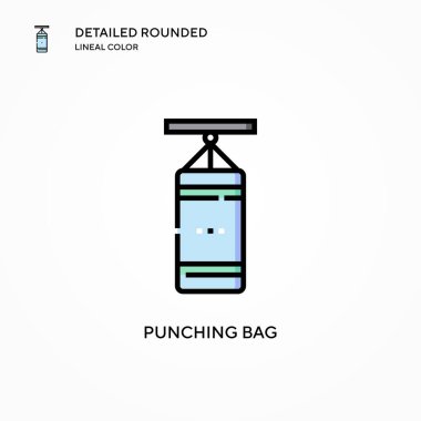 Torba vektör simgesini yumrukluyorum. Modern vektör illüstrasyon kavramları. Düzenlemesi ve kişiselleştirmesi kolay.