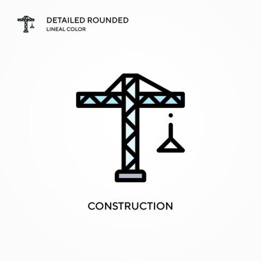 Yapım vektör simgesi. Modern vektör illüstrasyon kavramları. Düzenlemesi ve kişiselleştirmesi kolay.
