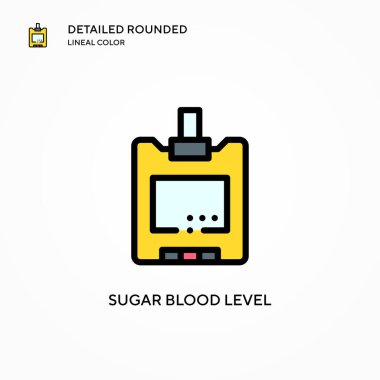 Şeker kan seviyesi vektör simgesi. Modern vektör illüstrasyon kavramları. Düzenlemesi ve kişiselleştirmesi kolay.