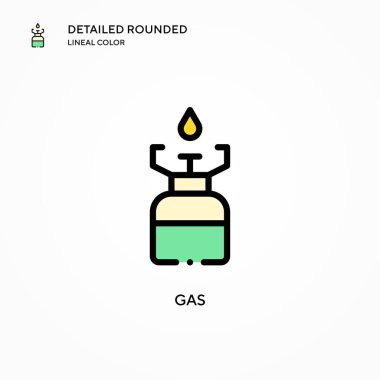 Gaz vektör simgesi. Modern vektör illüstrasyon kavramları. Düzenlemesi ve kişiselleştirmesi kolay.