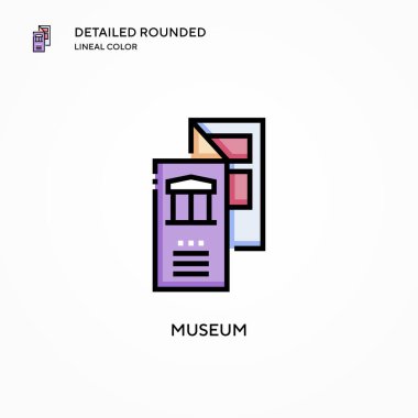 Müze vektör simgesi. Modern vektör illüstrasyon kavramları. Düzenlemesi ve kişiselleştirmesi kolay.