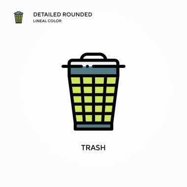 Çöp vektörü simgesi. Modern vektör illüstrasyon kavramları. Düzenlemesi ve kişiselleştirmesi kolay.