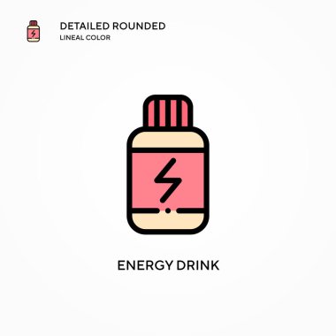 Enerji içeceği vektör simgesi. Modern vektör illüstrasyon kavramları. Düzenlemesi ve kişiselleştirmesi kolay.