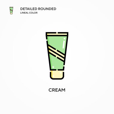 Krem vektör simgesi. Modern vektör illüstrasyon kavramları. Düzenlemesi ve kişiselleştirmesi kolay.