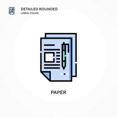 Kağıt vektör simgesi. Modern vektör illüstrasyon kavramları. Düzenlemesi ve kişiselleştirmesi kolay.