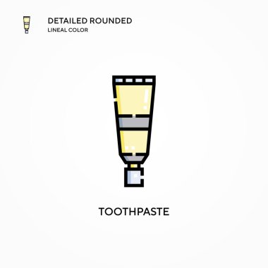 Diş macunu vektör simgesi. Modern vektör illüstrasyon kavramları. Düzenlemesi ve kişiselleştirmesi kolay.
