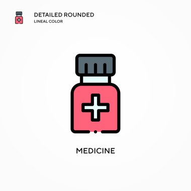 İlaç vektör simgesi. Modern vektör illüstrasyon kavramları. Düzenlemesi ve kişiselleştirmesi kolay.