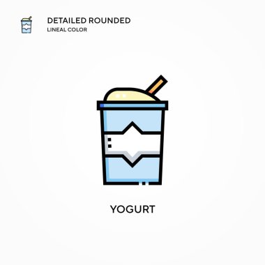 Yoğurt vektör simgesi. Modern vektör illüstrasyon kavramları. Düzenlemesi ve kişiselleştirmesi kolay.