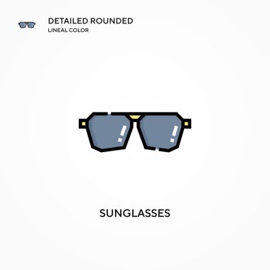 Güneş gözlüğü vektör simgesi. Modern vektör illüstrasyon kavramları. Düzenlemesi ve kişiselleştirmesi kolay.