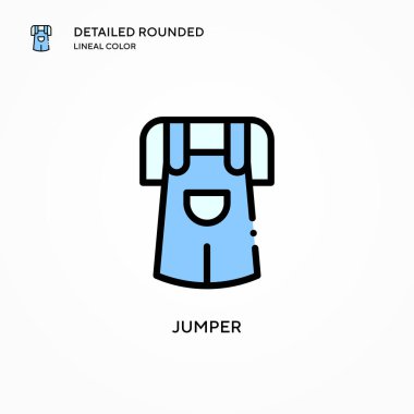 Jumper vektör simgesi. Modern vektör illüstrasyon kavramları. Düzenlemesi ve kişiselleştirmesi kolay.