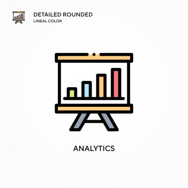 Analitik vektör simgesi. Modern vektör illüstrasyon kavramları. Düzenlemesi ve kişiselleştirmesi kolay.