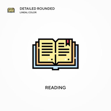 Vektör simgesi okunuyor. Modern vektör illüstrasyon kavramları. Düzenlemesi ve kişiselleştirmesi kolay.