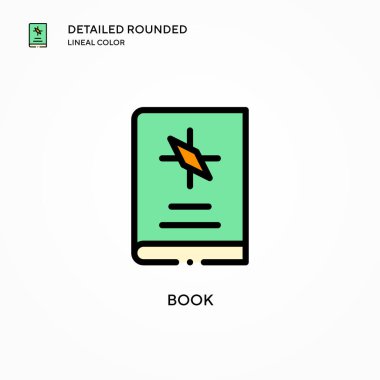 Kitap vektör simgesi. Modern vektör illüstrasyon kavramları. Düzenlemesi ve kişiselleştirmesi kolay.