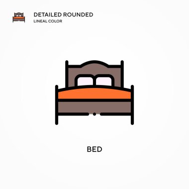Yatak vektör simgesi. Modern vektör illüstrasyon kavramları. Düzenlemesi ve kişiselleştirmesi kolay.