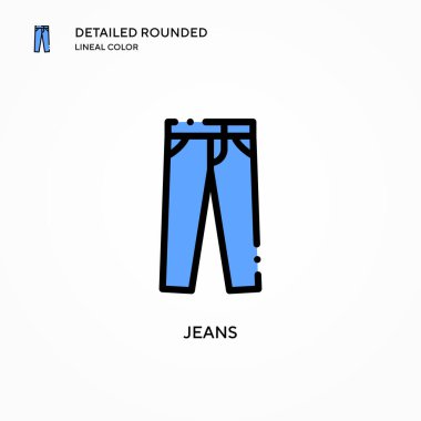 Kot pantolon vektör ikonu. Modern vektör illüstrasyon kavramları. Düzenlemesi ve kişiselleştirmesi kolay.