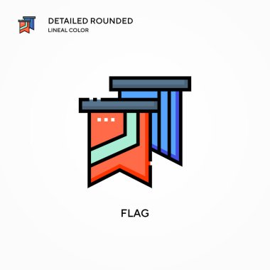 Bayrak vektör simgesi. Modern vektör illüstrasyon kavramları. Düzenlemesi ve kişiselleştirmesi kolay.