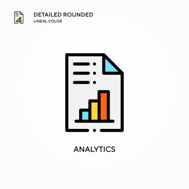 Analitik vektör simgesi. Modern vektör illüstrasyon kavramları. Düzenlemesi ve kişiselleştirmesi kolay.