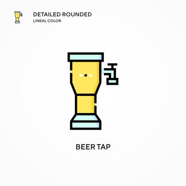Bira tap vektör simgesi. Modern vektör illüstrasyon kavramları. Düzenlemesi ve kişiselleştirmesi kolay.