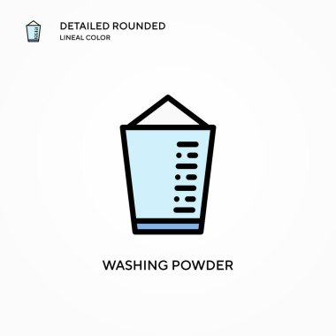 Yıkama tozu ikonu. Modern vektör illüstrasyon kavramları. Düzenlemesi ve kişiselleştirmesi kolay.