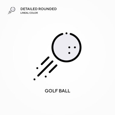 Golf topu vektör simgesi. Modern vektör illüstrasyon kavramları. Düzenlemesi ve kişiselleştirmesi kolay.