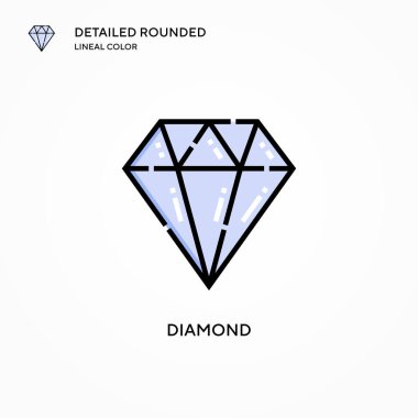 Elmas vektör simgesi. Modern vektör illüstrasyon kavramları. Düzenlemesi ve kişiselleştirmesi kolay.