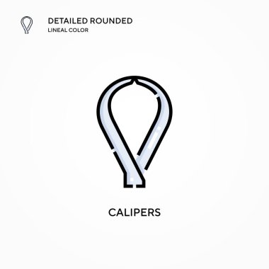 Kaliperler vektör simgesi. Modern vektör illüstrasyon kavramları. Düzenlemesi ve kişiselleştirmesi kolay.