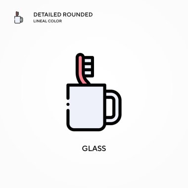 Cam vektör simgesi. Modern vektör illüstrasyon kavramları. Düzenlemesi ve kişiselleştirmesi kolay.