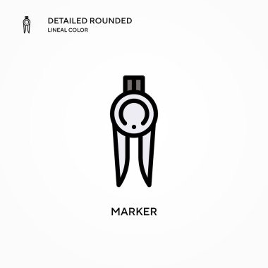İşaretleyici vektör simgesi. Modern vektör illüstrasyon kavramları. Düzenlemesi ve kişiselleştirmesi kolay.
