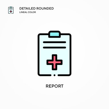 Vektör simgesini rapor et. Modern vektör illüstrasyon kavramları. Düzenlemesi ve kişiselleştirmesi kolay.