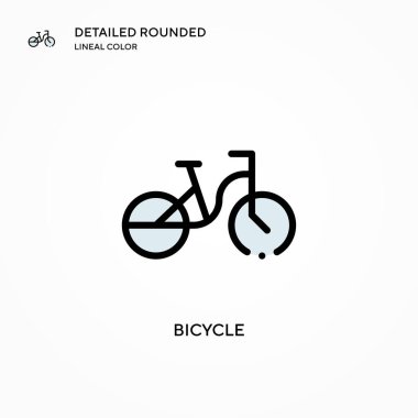 Bisiklet vektör simgesi. Modern vektör illüstrasyon kavramları. Düzenlemesi ve kişiselleştirmesi kolay.