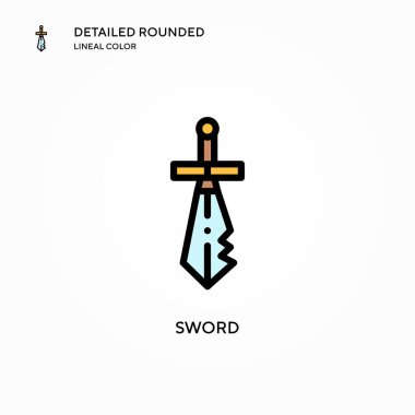 Kılıç vektör simgesi. Modern vektör illüstrasyon kavramları. Düzenlemesi ve kişiselleştirmesi kolay.