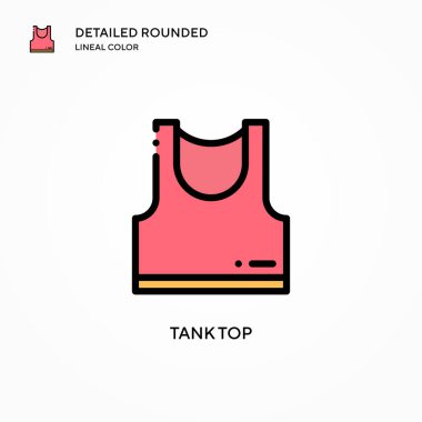 Tank üst vektör simgesi. Modern vektör illüstrasyon kavramları. Düzenlemesi ve kişiselleştirmesi kolay.