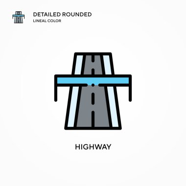 Otoyol vektör simgesi. Modern vektör illüstrasyon kavramları. Düzenlemesi ve kişiselleştirmesi kolay.