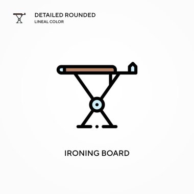 Ütü tahtası vektör simgesi. Modern vektör illüstrasyon kavramları. Düzenlemesi ve kişiselleştirmesi kolay.