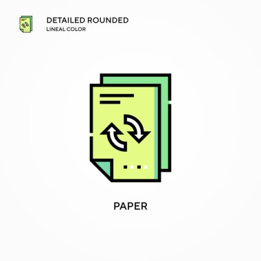 Kağıt vektör simgesi. Modern vektör illüstrasyon kavramları. Düzenlemesi ve kişiselleştirmesi kolay.