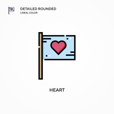 Kalp vektör simgesi. Modern vektör illüstrasyon kavramları. Düzenlemesi ve kişiselleştirmesi kolay.