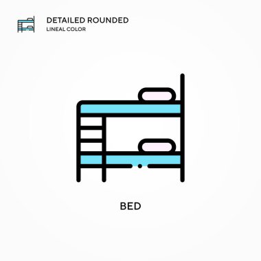 Yatak vektör simgesi. Modern vektör illüstrasyon kavramları. Düzenlemesi ve kişiselleştirmesi kolay.