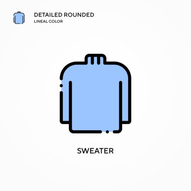 Süveter vektör simgesi. Modern vektör illüstrasyon kavramları. Düzenlemesi ve kişiselleştirmesi kolay.