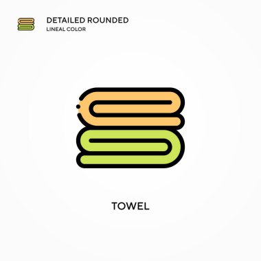 Havlu vektör simgesi. Modern vektör illüstrasyon kavramları. Düzenlemesi ve kişiselleştirmesi kolay.