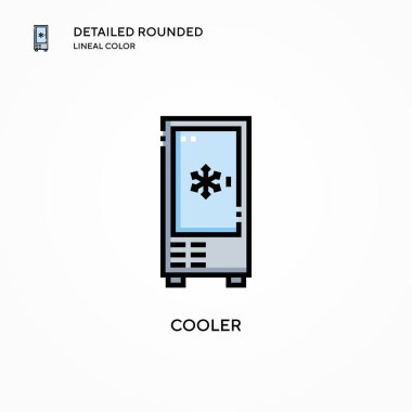 Soğutucu vektör simgesi. Modern vektör illüstrasyon kavramları. Düzenlemesi ve kişiselleştirmesi kolay.