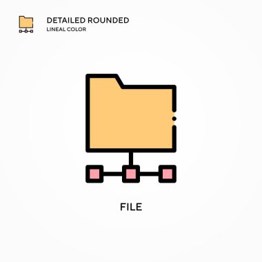 Dosya vektör simgesi. Modern vektör illüstrasyon kavramları. Düzenlemesi ve kişiselleştirmesi kolay.
