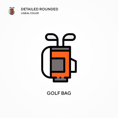 Golf çantası vektör simgesi. Modern vektör illüstrasyon kavramları. Düzenlemesi ve kişiselleştirmesi kolay.