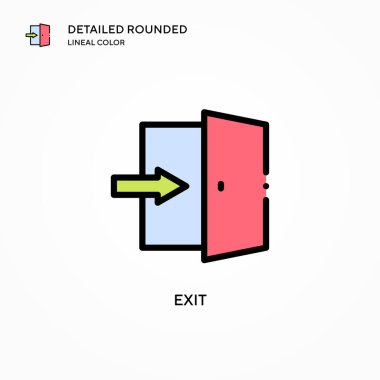 Çıkış vektör simgesi. Modern vektör illüstrasyon kavramları. Düzenlemesi ve kişiselleştirmesi kolay.