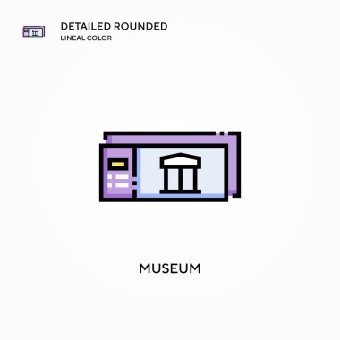 Müze vektör simgesi. Modern vektör illüstrasyon kavramları. Düzenlemesi ve kişiselleştirmesi kolay.