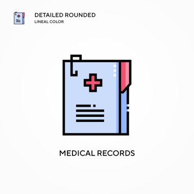 Tıbbi kayıtlar vektör ikonu. Modern vektör illüstrasyon kavramları. Düzenlemesi ve kişiselleştirmesi kolay.