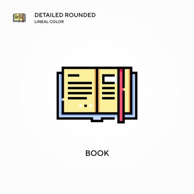 Kitap vektör simgesi. Modern vektör illüstrasyon kavramları. Düzenlemesi ve kişiselleştirmesi kolay.