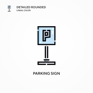 Park işareti vektör simgesi. Modern vektör illüstrasyon kavramları. Düzenlemesi ve kişiselleştirmesi kolay.